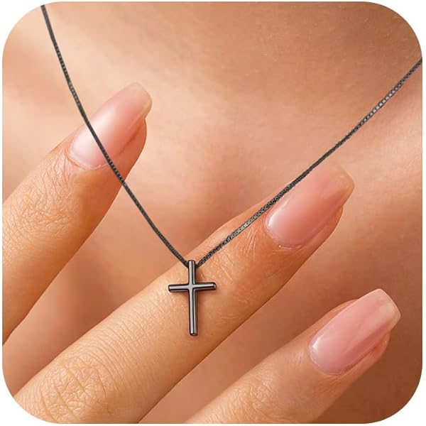 Evoklo Collar De Doble Cruz Para Mujer, Collar De Cruz Grues | Envío Gratis