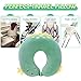 H HOMEWINS Travel Pillow for Kids,Cute Animal Toddler Neck Pillow for Boys Girls,Soft Neck Head Chin Support Pillow,Travel Accessories for Airplane, Car, Train,Recline(Green Dinosaur)