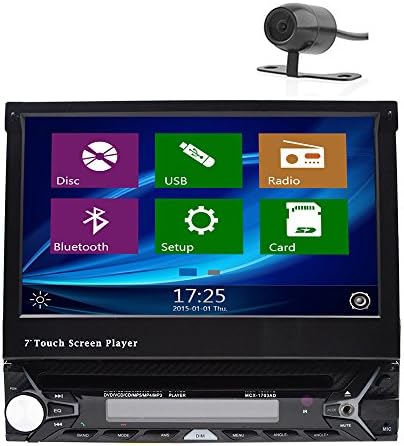 Backup Camera is include Universal Single 1 DIN 7 inch Motorized HD Touchscreen Car Stereo Autoradio GPS CD DVD Player Receiver, Bluetooth, Detachable Front Panel Wireless Remote