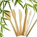Bamboo Utensils, Eco Friendly Flatware Set, Bamboo Cutlery Set, Bamboo Travel Utensils, Camping Utensils Set, Portable Utensils Set, 7 Pieces- Black