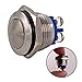 Momentary Push Button Switch, URTONE UR162, 1NO SPST DC 30V AC 220V 3A Stainless Steel Metal Shell Suitable for 16mm 5/8