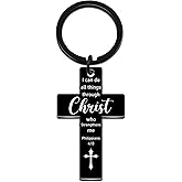 Cxulquvs Cross Keychain Christian Gifts for Men Religious Inspirational Gifts for Women Men Unique Birthday Gifts Ideas for Man Adult Baptism Bible Verse Gift for Man Faith