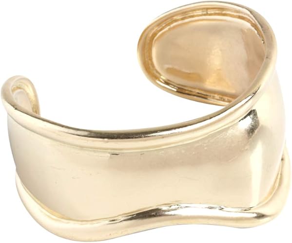 Amazon Cream Dot クリームドット バングル レディース 人気 金属アレルギー対応 ニッケルフリー ニッケルフリー シルバー ワイド 太め 大人カジュアル メタル メンズライク 変形 セミマット 重量感 ゴールド ワンサイズ バングル 通販