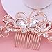 Frcolor Crystal Rhinestone Comb, 4pcs Bridal Pearl Flower Hair Pins Hair Clips for Wedding Party