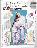 McCall's P492Z Sewing Pattern Girl's EasyTop Pants & Nightshirt Size 7-12
