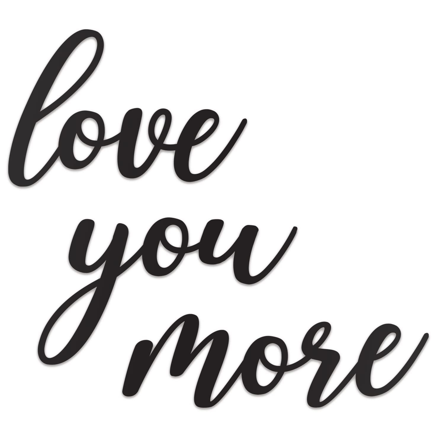 Vivegate Love You More Sign - 25"X21" Black Modern Metal Wall Decor for Hanging Any Room - Beautiful I Love You Most Wall Art Decorations