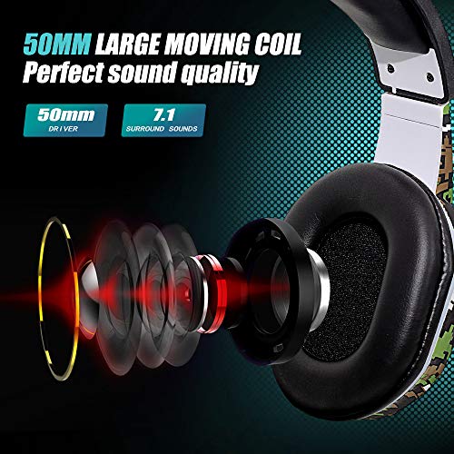 Gaming Headset, 3.5mm Wired Over-Ear Headphones with Mic Noise Cancelling Over-Head Stereo Gaming Headset for PS4 Xbox One PC Smartphone