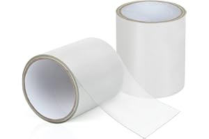 2 Rolls Clear Caulk Tape, Maveek Self Adhesive Sealant Strip 4 Inches x 5 Feet (1.65 Yards) Heavy Duty PVC Sealing Tape Waterproof for Bath Tub Shower Kitchen Wall Pipe Repair Industrial Duct Tape