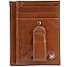 Alpine Swiss Men's Leather Money Clip Front Pocket Wallet Brown