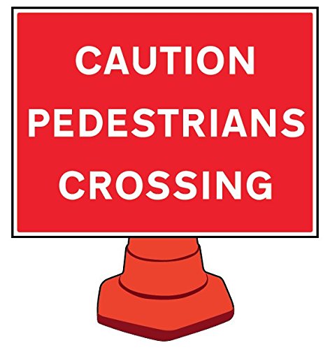 Caledonia Signs 58212 Sign, Caution Pedestrians Crossing Reflective Cone