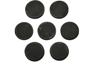 Shungite World 7 pcs Shungite Sticker for Cell Phone Case Tablet Laptop Computer - Round Dot Healing Energy Shungite Stones Protection Plate with Carbon Fullerenes (Unpolished, 20 mm / 0.78")
