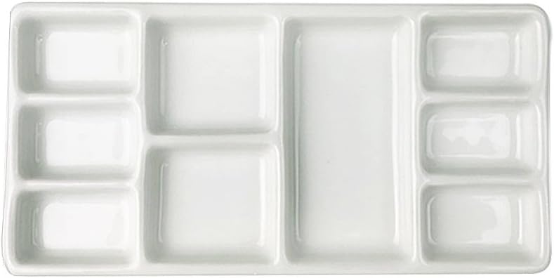 Whchiy Ceramic Artist Paint Palette Rectangle Mixing Tray