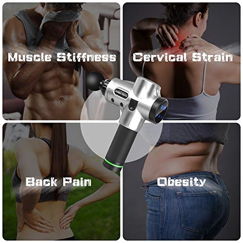 SUNBA YOUTH Deep Tissue Percussion Muscle Massager, Handheld Massager with Carrying Case Massage Gun for Athletes, Ultra-Quiet 30 Speed Levels Electric Massager for Sore Muscle and Stiffness - Thumbnail 5