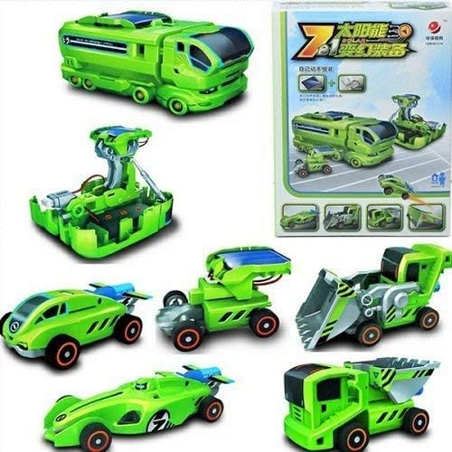 Revent Educational 7 in 1 Changeable Solar Power Energy Robot Car Toy Kit for Kids