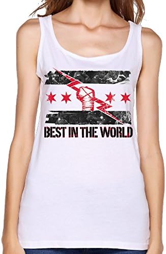 Women's Wwe Cm Punk Best In The World Uprising Logo Tank Top-White