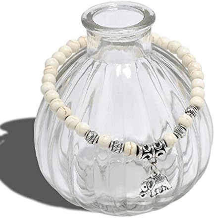 5starwarehouse® Bijoux Elephant White Ivory Colour Stretch Bracelet Boho Bohemian Jewellery Gift for Him Her Stocking Filler A347