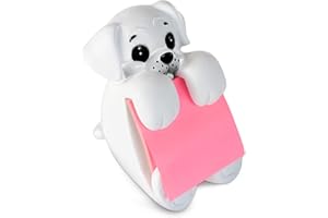 MIA DAYKOR Resin Made Cute Sticky Note Holder for Desk | Doodle Compatible Dog Pop Up Post it Note Dispenser | Pop Up Sticky Notes Dispenser for Office Holds 3" x 3'" Notes for School, Office Desk Supplies