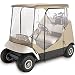 North East Harbor Waterproof Superior Beige and Transparent Golf CART Cover Enclosure for Club CAR, EZGO, Yamaha, FITS Most Two-Person Golf CARTS primary