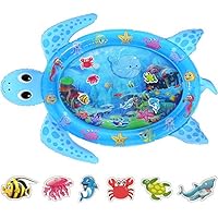 MAGIFIRE Tummy Time Baby Water Mat Infant Inflatable Play Mat for 3 6 9 Months Newborn Boy Girl Sea Turtle Shape