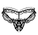 DivaCat Lace G Strings Open Crotch with Pearls Massager Low-Waist One Size (Black)