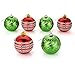 iPEGTOP Shatterproof Christmas Ball Ornaments, Red and Green Swirl Shinny Baubles Christmas Tree Balls Decorations for Wedding Party Festival Home Decor, 80mm/3.2