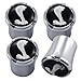 Ford Mustang Black & Chrome Shelby Cobra Logo Valve Stem Caps 4pc