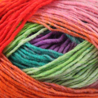 Noro Kureyon, 319 - Violet-Red-Orange-Rose-Mint-Lime