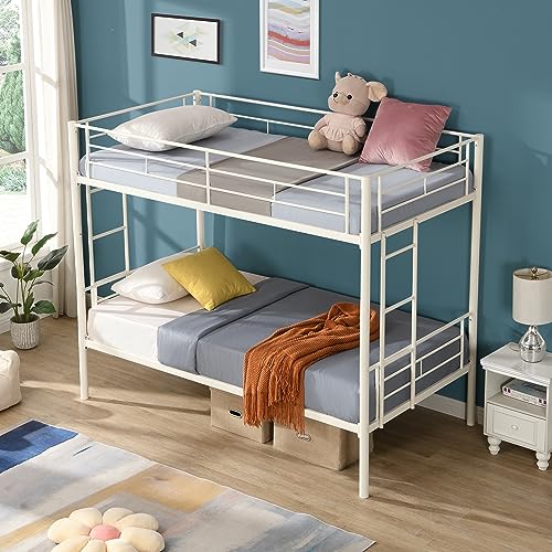 Favfurish Twin Over Twin Size Bunk Bed,Metal Structure Bedframe