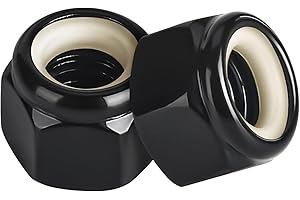1/4-20 Nylon Insert Hex Lock Nuts Locknuts, Stainless Steel 304 Black Finish, 25 PCS