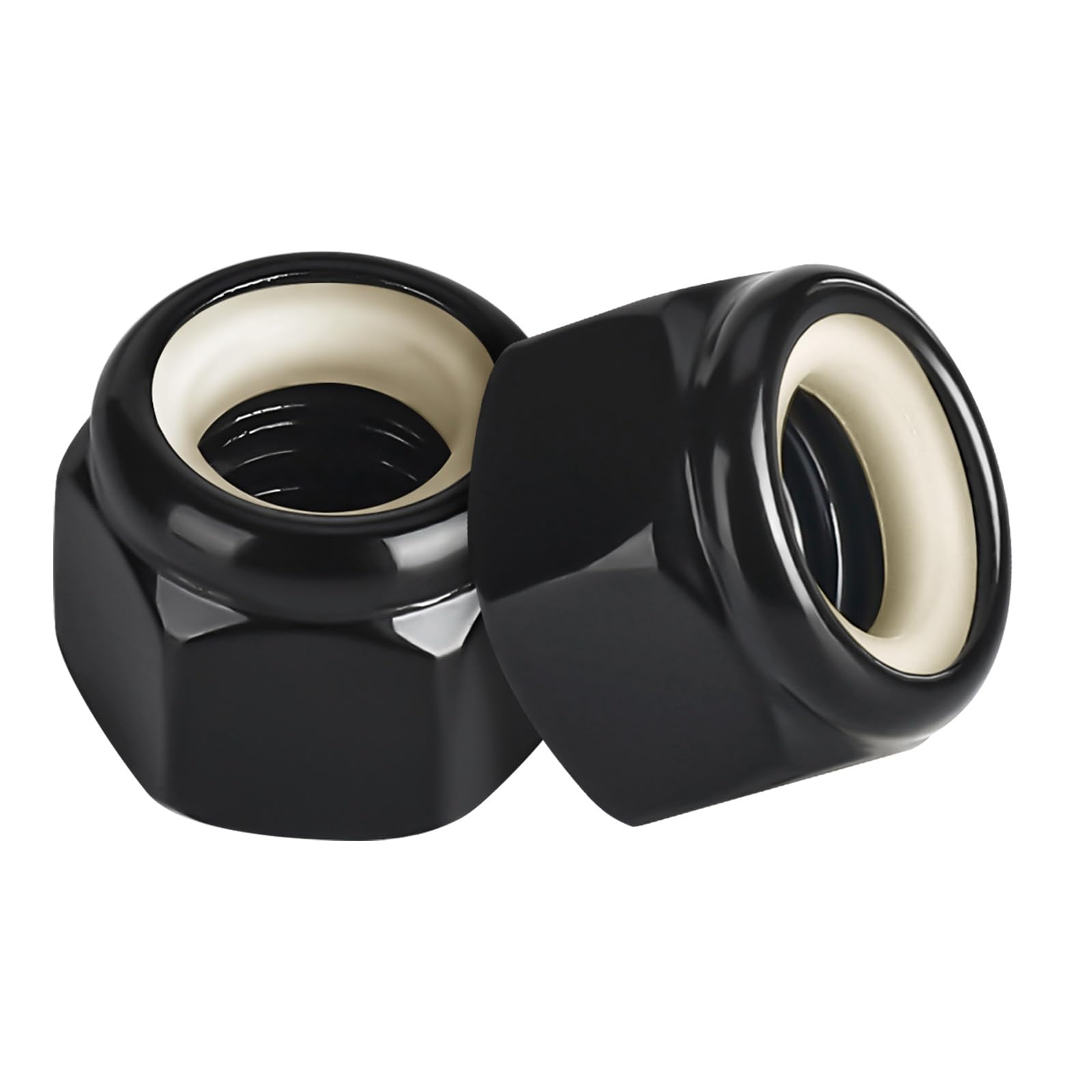 Photo 1 of 5/16-18 Nylon Insert Hex Lock Nuts Locknuts, Stainless Steel 304 Black Finish, 25 PCS