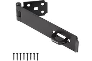 XIUYING FENG 7.5 Inch Heavy Duty Hasp Latch, 1/8" Thicker Iron Safety Padlock Latch, Door Hasp Lock for Fence Gates, Cabinet, Drawer, Outdoor Doors (8 Screws Included)