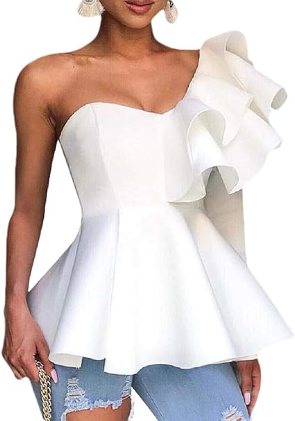 one shoulder peplum top