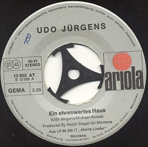Udo Jurgens Udo Jurgens Ein Ehrenwertes Haus Ariola 13 950