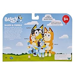 Bluey Family Figure Pack of 4, Robust Poseable