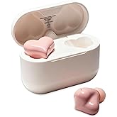 Yunseity Heart Shaped Earbuds, BT 5.3 HiFi Stereo Sound Noise Canceling Earphones with Charging Case, Cute in Ear Earbuds for Lover Couples for Valentine Sport Travel ()