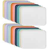 Odowalker 20 Pcs Plastic Art Trays, 12 x 8.7 Inch Colorful Fast Food Lunch Trays Bulk, Cafeteria Rectangular Plastic Serving Organizer for Kitchen, Restaurant, DIY Projects, 10 Colors
