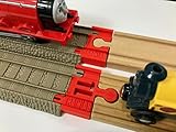 TrainLab Adapters Compatible with Trackmaster (2009 Brown) to Wooden Railway Train Tracks (2pc) (Red)