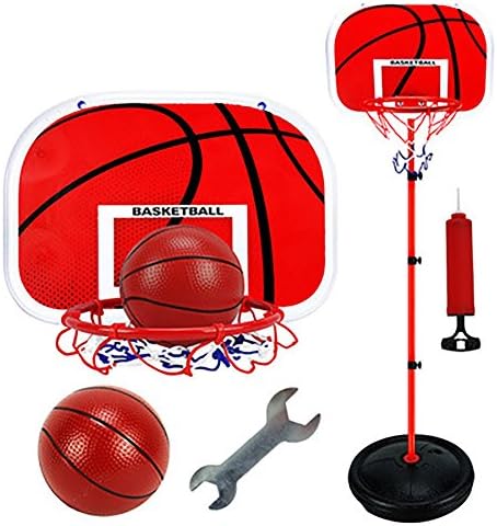 Lldaily Height Adjustable Portable Basketball System,Basketball Hoop Set,Indoor/Outdoor Basketball Stands with Ball and Pump For Youth,Kids,67inches/170cm