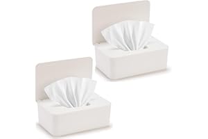 Wipes Dispenser,Non-Slip Wipes Case,Flushable Wipe Container with Sealing Design Lid,Wipes Holder for Home Office (2, Normal)