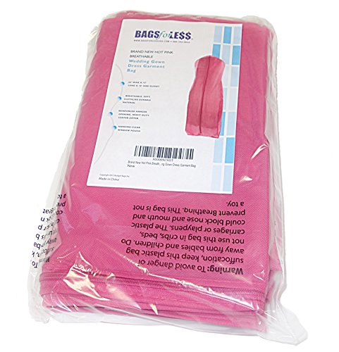 Pink Wedding Gown Travel Storage Garment Bag Breathable Durable 10’’ Gusset - Thumbnail 3