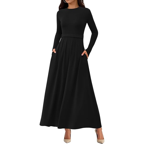 Amazon.com: Womens Midi Long Sleeve A-line Swing Hoodie Dress, Drawstring  Solid Elastic Waist Modest Sweatshirt Long Dresses with Pockets Black :  Clothing, Shoes & Jewelry