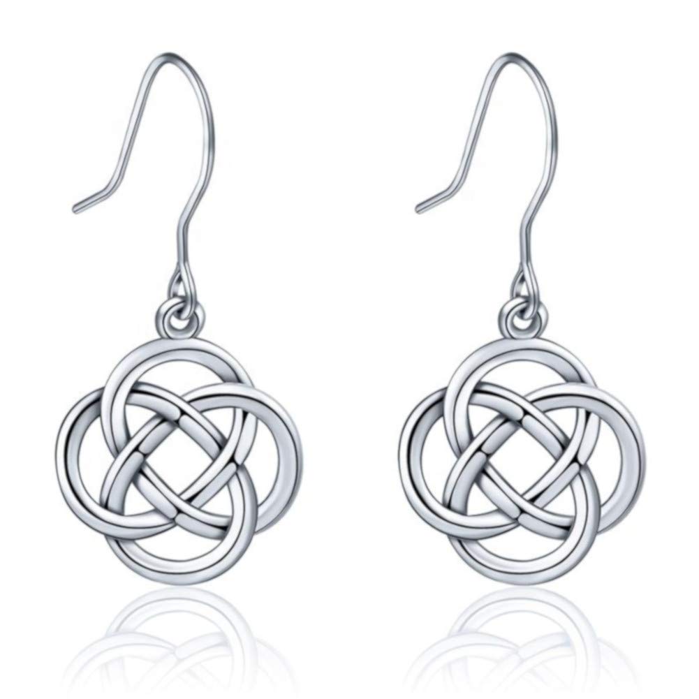 Alexander Castle 925 Sterling Silver Celtic Knot Earrings for Women - Hypoallergenic Drop Earrings with Jewellery Gift Box