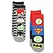 Justice League 2 Pack Slipper Socks with Grippers (S-M, Black/Grey)