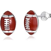 Dreamboat Sports Ball Stud Earrings for Women 925 Sterling Silver Hypoallergenic Volleyball Basketball Soccer Baseball Football Jewelry Gifts for Sports Fan Sport Lovers