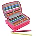 72 Slots Pencil Holder, Ishua Handy Wareable Oxford Pencils Case Pencil Organizer Portable Watercolor Pencil Wrap Case (Hot Pink) Handy Multi-layer Pencil Bags for Gel Pens,Marco Pens,Makeup Brush