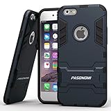 iPhone 6 Plus Case, Pasonomi® [Heavy Duty] [Shock-Absorption] [Kickstand Feature] Hybrid Dual Layer Armor Defender Full Body Protective Case Cover for iPhone 6 Plus (5.5Inch) (Dark blue)
