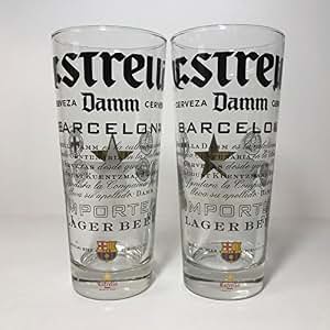 estrella beer glass with handle