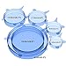 Nuovoware Silicone Stretch Lids, [6 PACK] Multi Size Durable Food Grade Airtight Soft Silicone Lids Food and Bowl Covers for keeping Food and Fruit Fresh, Transparent Strecthable Food Seal Wrap, Blue