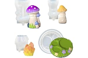 Nivofu 4pcs Mushroom Silicone Molds, 3D Mushroom Resin Mold, Candle Molds for DIY Crafting Soap Decoration