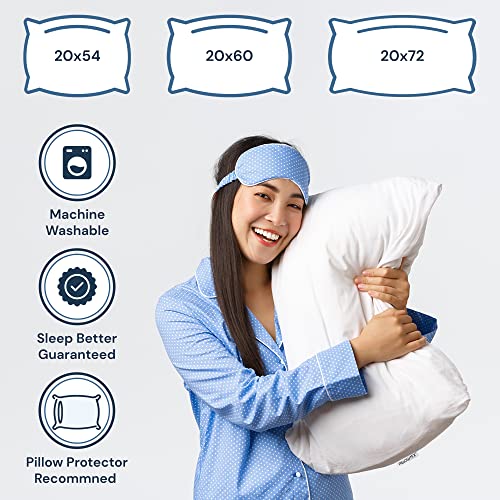 White Goose Down and Feather Body Pillow Pillows Size 20 Inches x 60